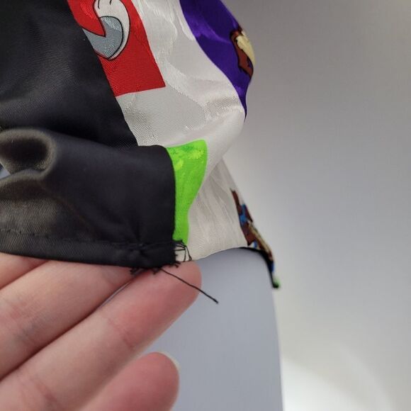 VINTAGE 90s vest Looney Tunes Warner Bros character button up tie back S/M - Picture 6 of 8